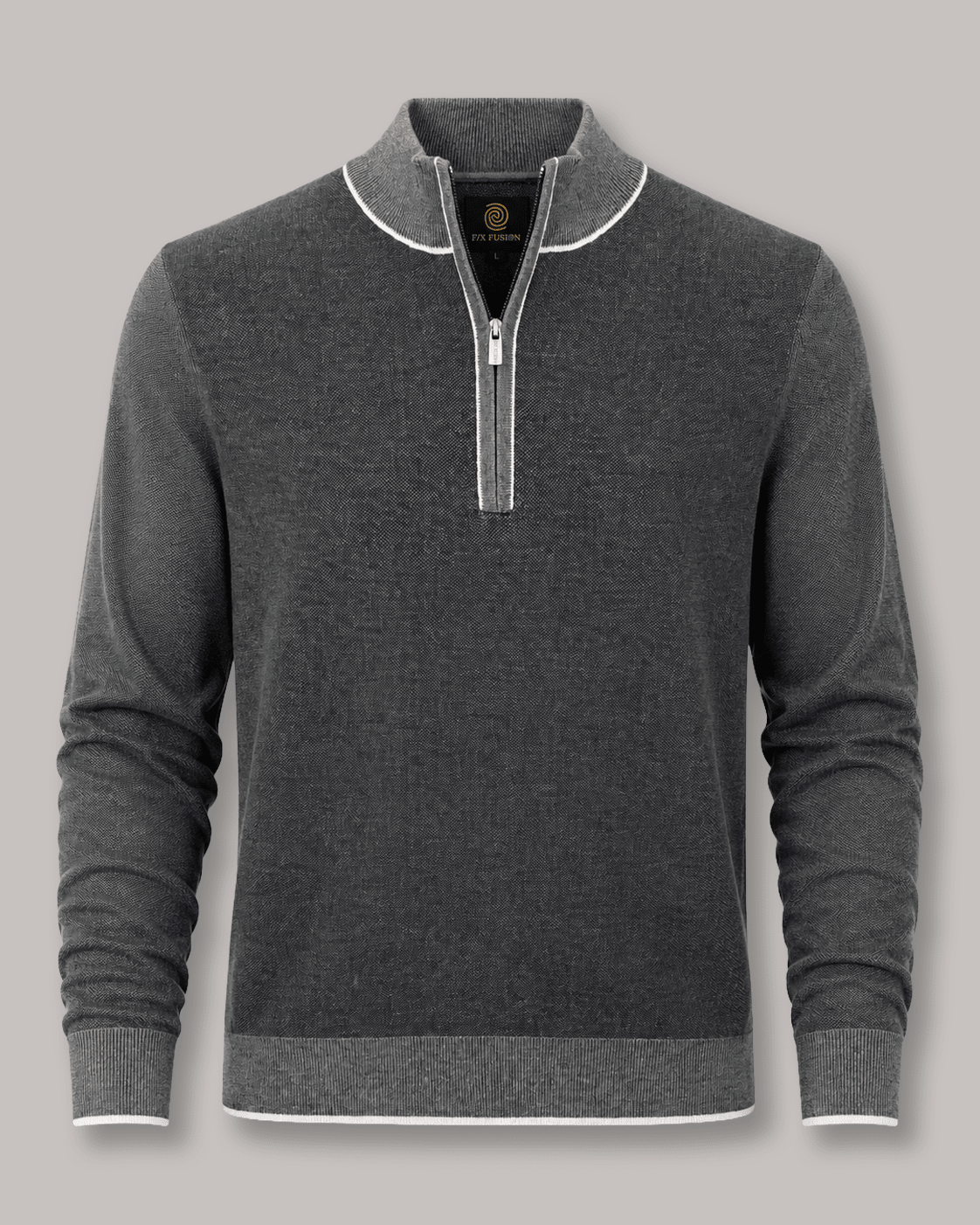 Birdseye Quarter-Zip Sweater - F/X Fusion - Quarter-Zip Sweater - #color_Black