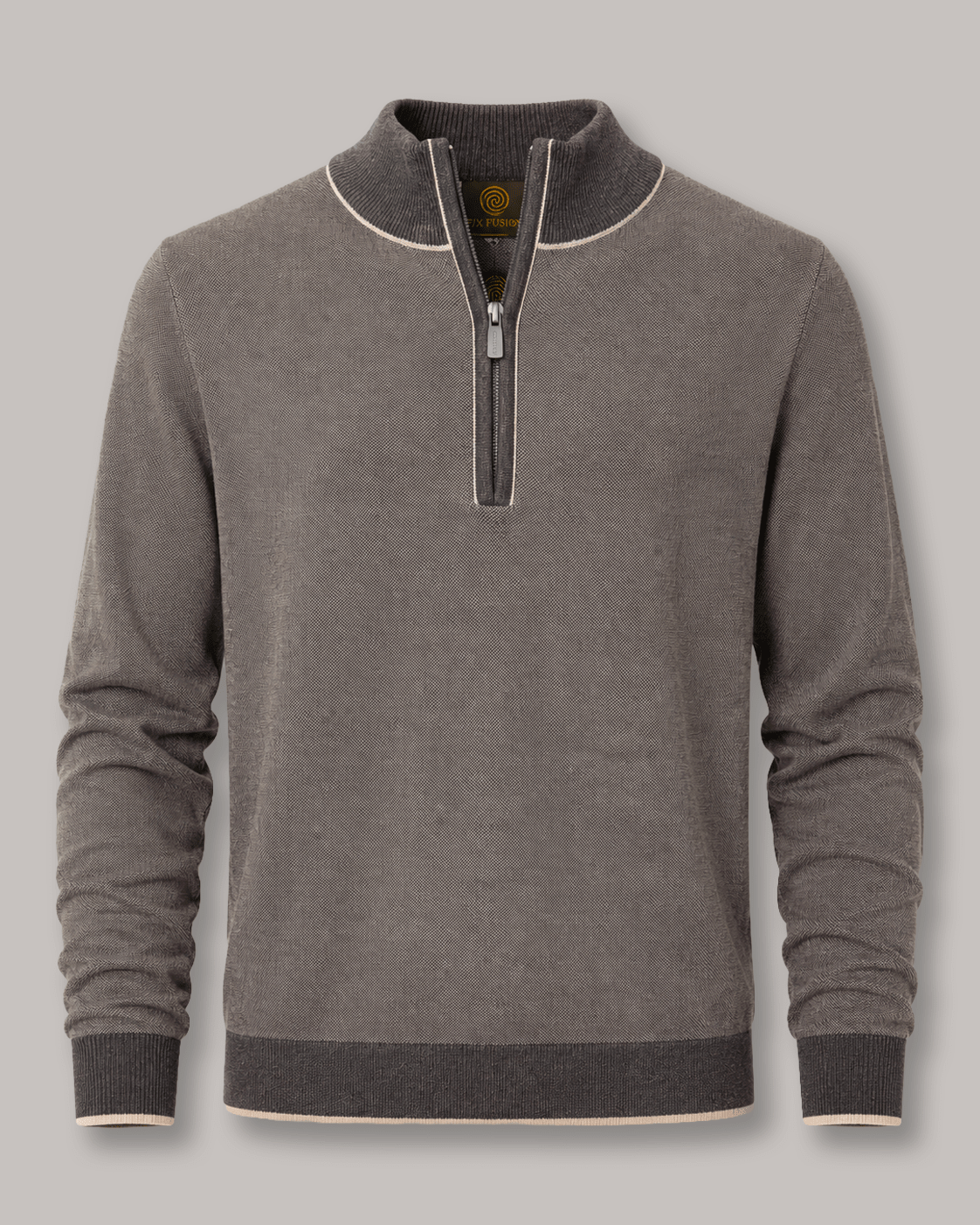 Birdseye Quarter-Zip Sweater - F/X Fusion - Quarter-Zip Sweater - #color_Chocolate