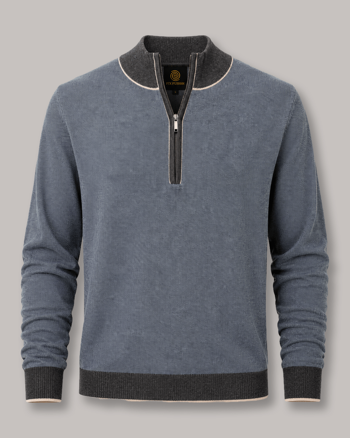 Birdseye Quarter-Zip Sweater - F/X Fusion - Quarter-Zip Sweater - #color_Slate