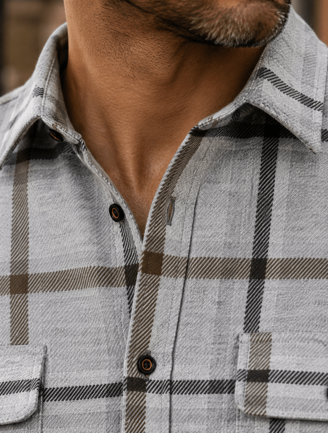 Stretch Plaid Flannel Shirt - F/X Fusion - Flannel Shirt - #color_Silver multi