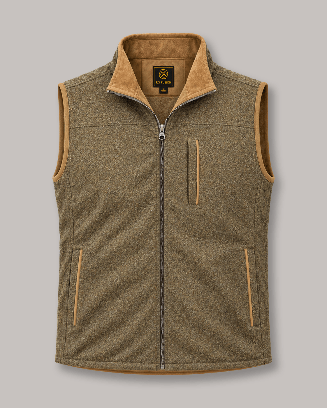Melton Melange Full-Zip Vest - F/X Fusion - Full-Zip Vest - #color_Olive Marl