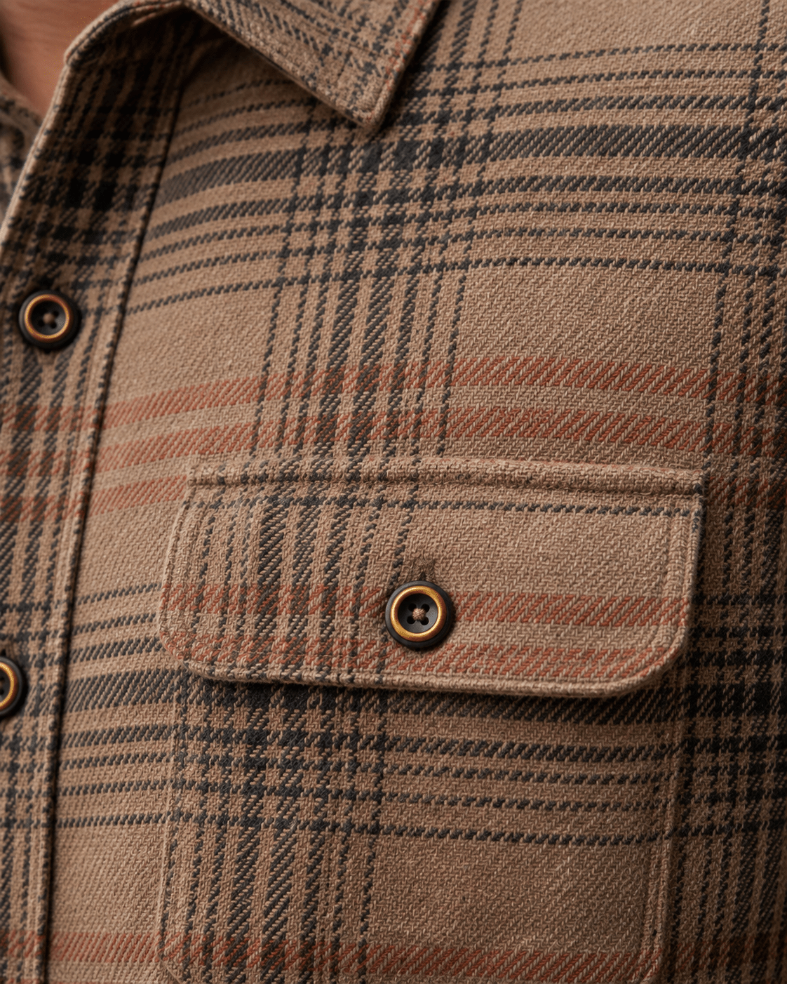 Stretch Plaid Flannel Shirt - F/X Fusion - Flannel Shirt - #color_Brown multi