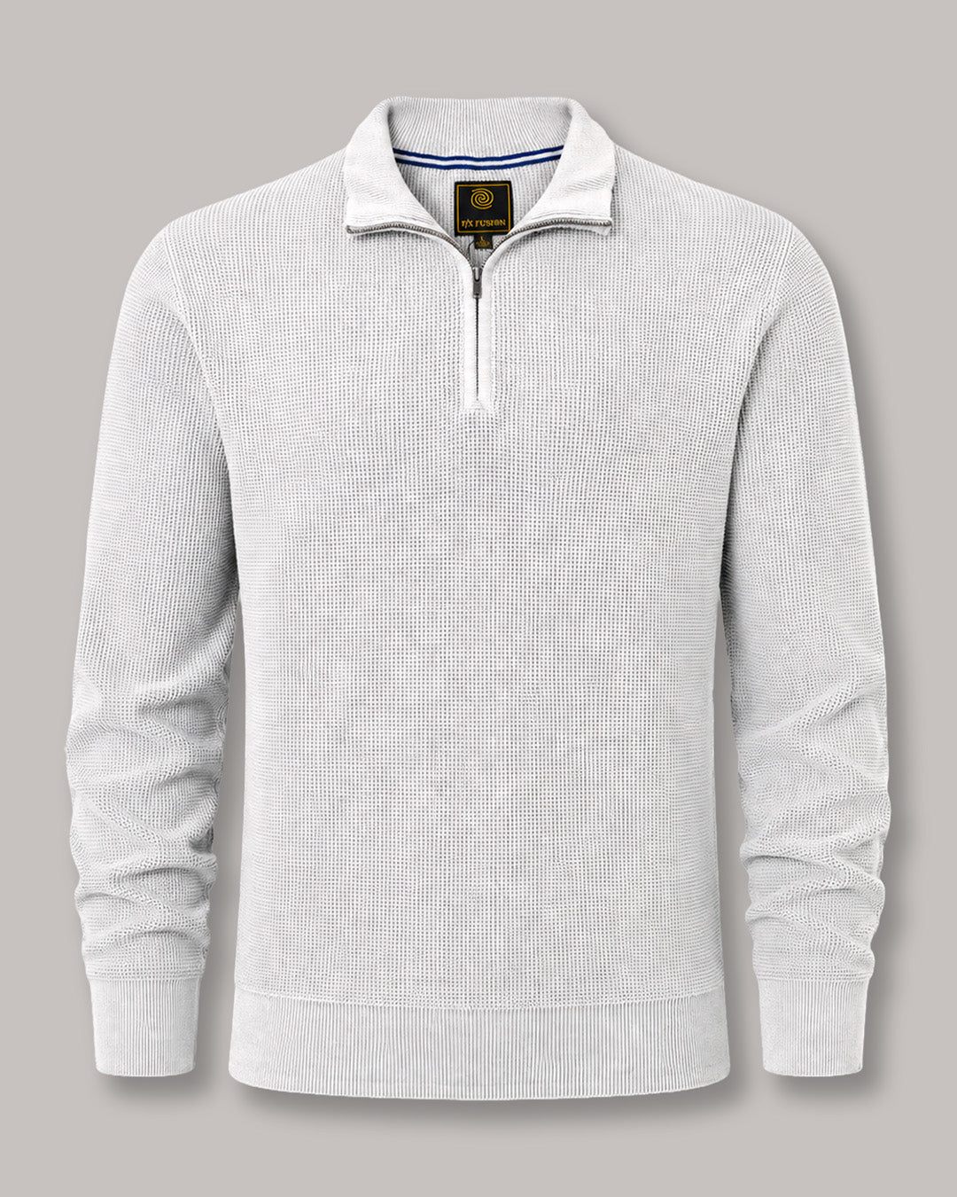 Sandwashed Thermal Quarter-Zip Sweater - F/X Fusion - Quarter-Zip Sweater - #color_Silver