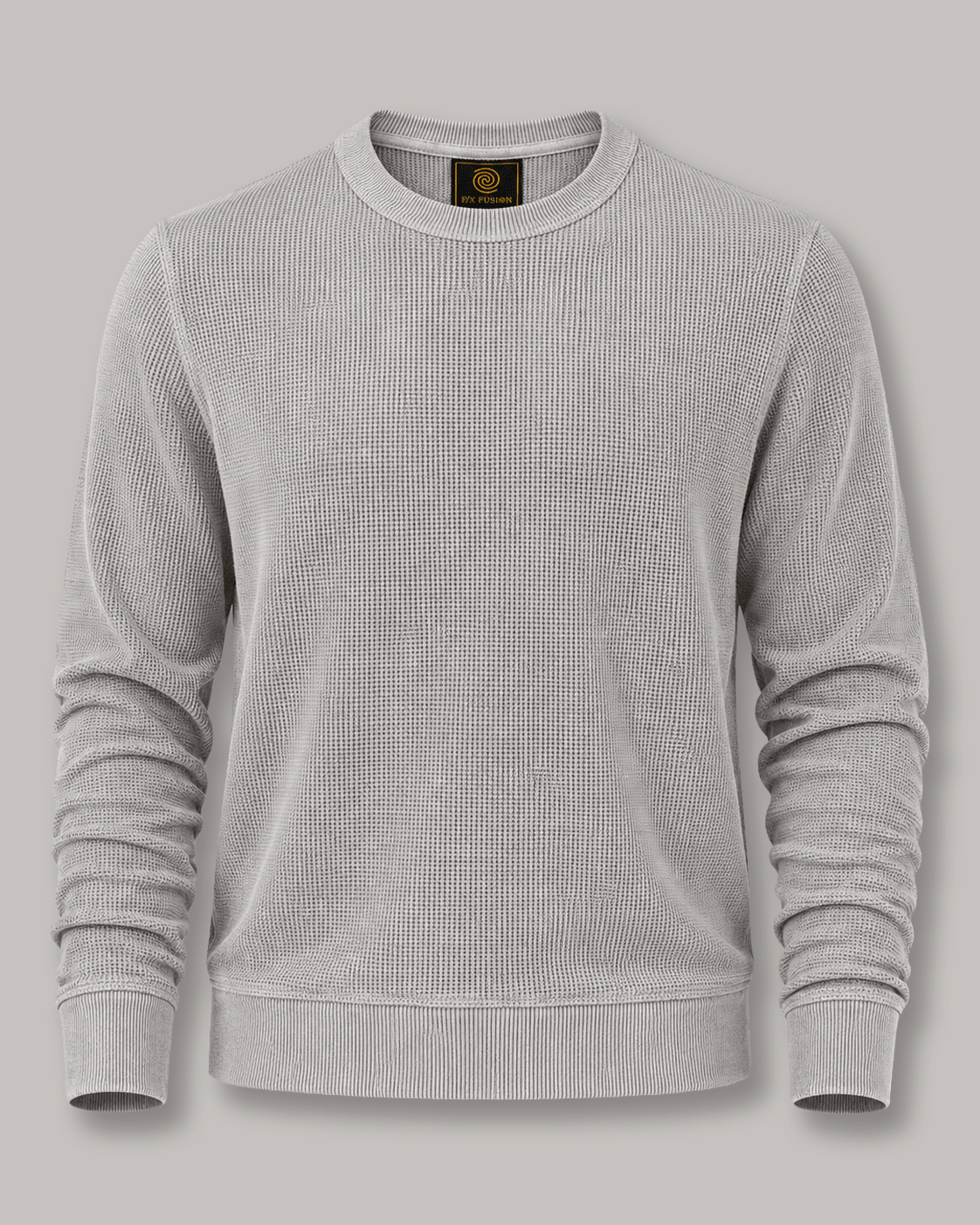 Sandwashed Thermal Crewneck Sweater - F/X Fusion - Crewneck Sweater - #color_Silver