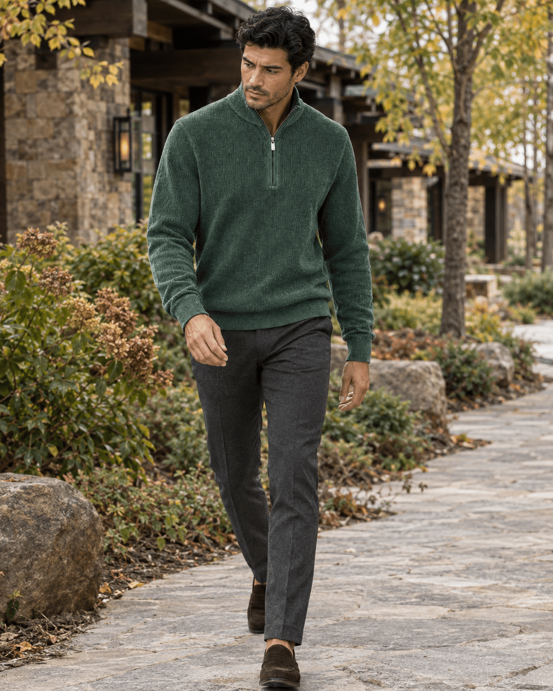 Thermal Quarter-Zip Sweater - F/X Fusion - Quarter-Zip Sweater - #color_Greenstone