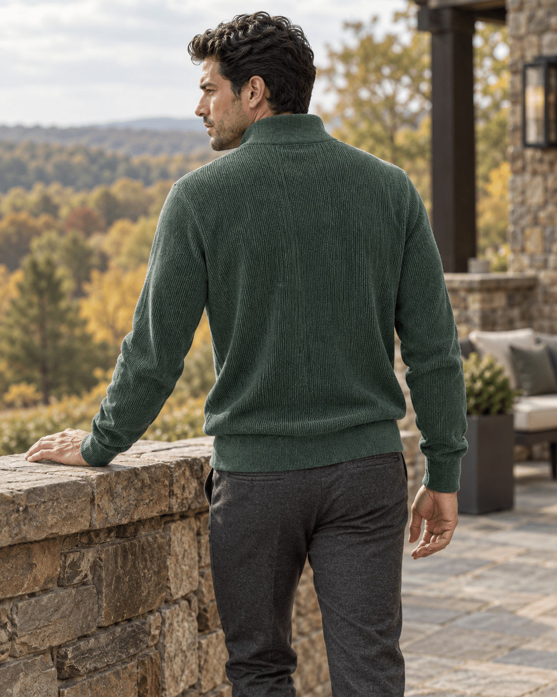 Thermal Quarter-Zip Sweater - F/X Fusion - Quarter-Zip Sweater - #color_Greenstone