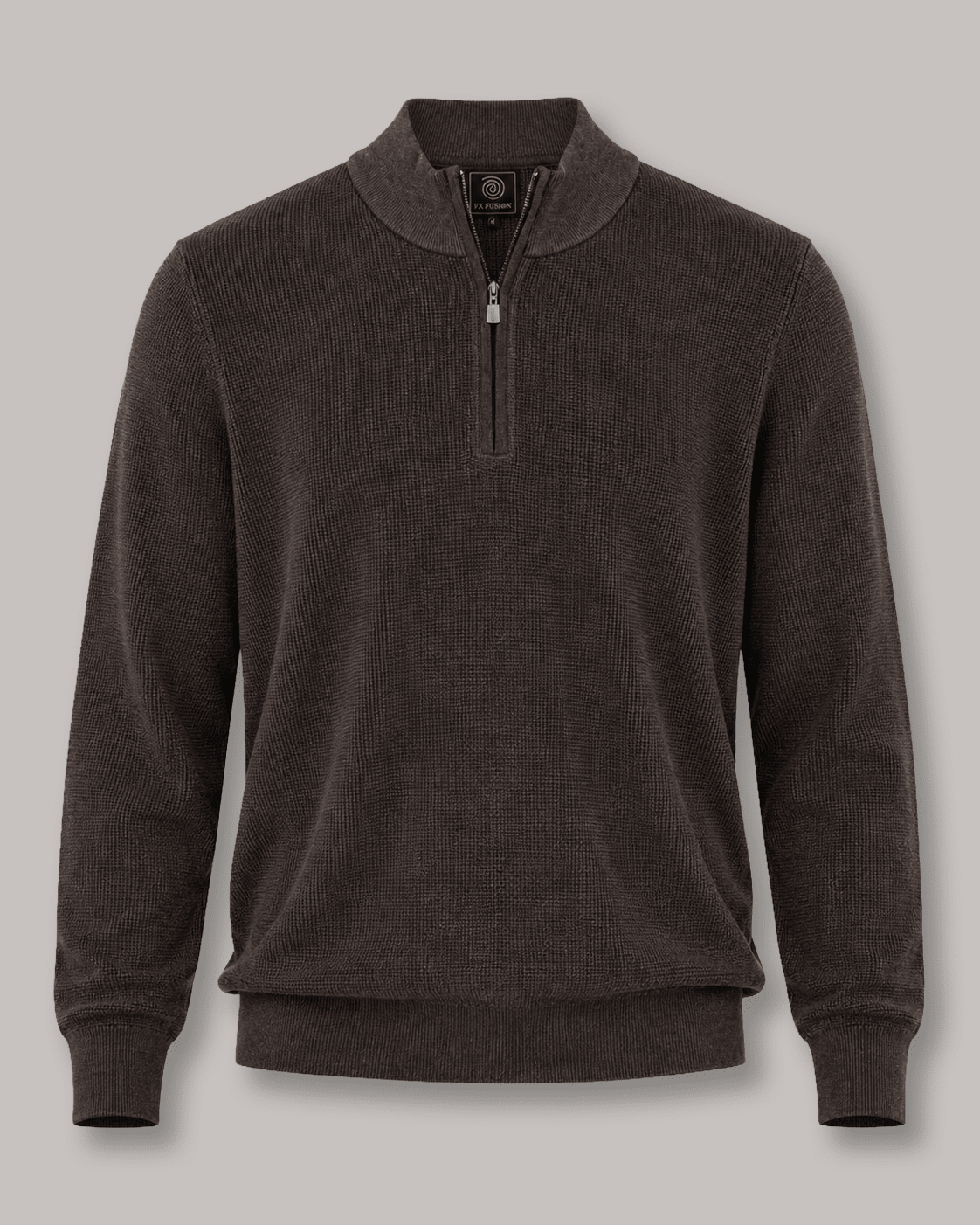 Thermal Quarter-Zip Sweater - F/X Fusion - Quarter-Zip Sweater - #color_Brown Heather
