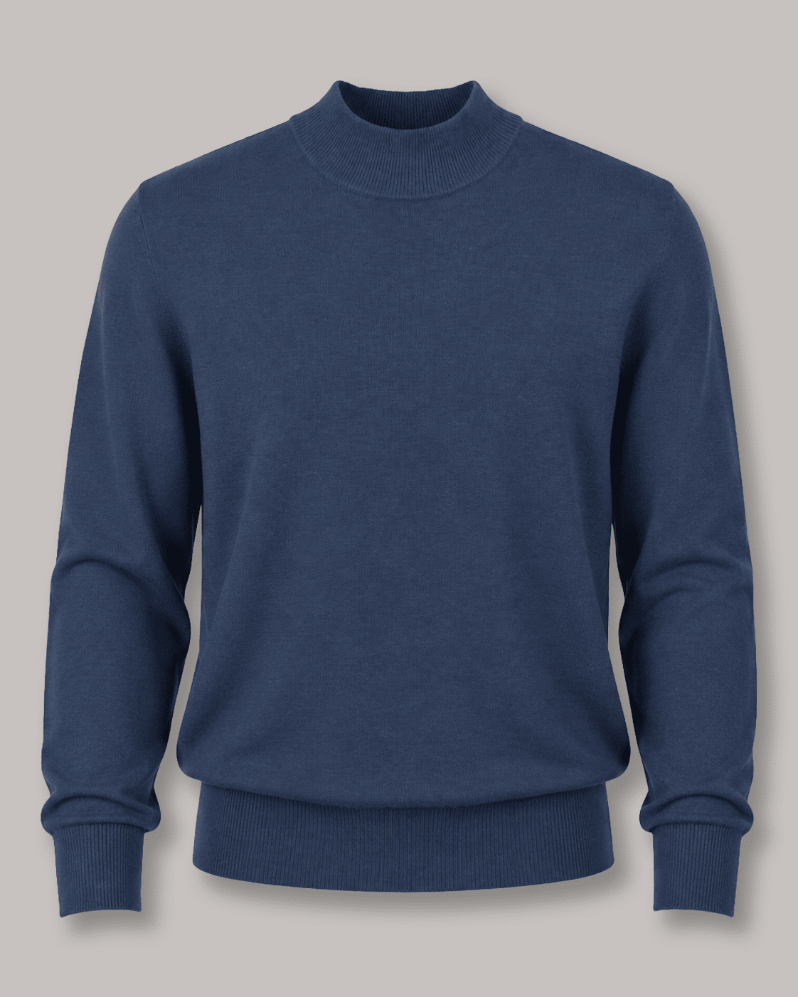 Cotton-Blend Mock Neck Sweater - F/X Fusion - Mock Neck Sweater - #color_Cobalt