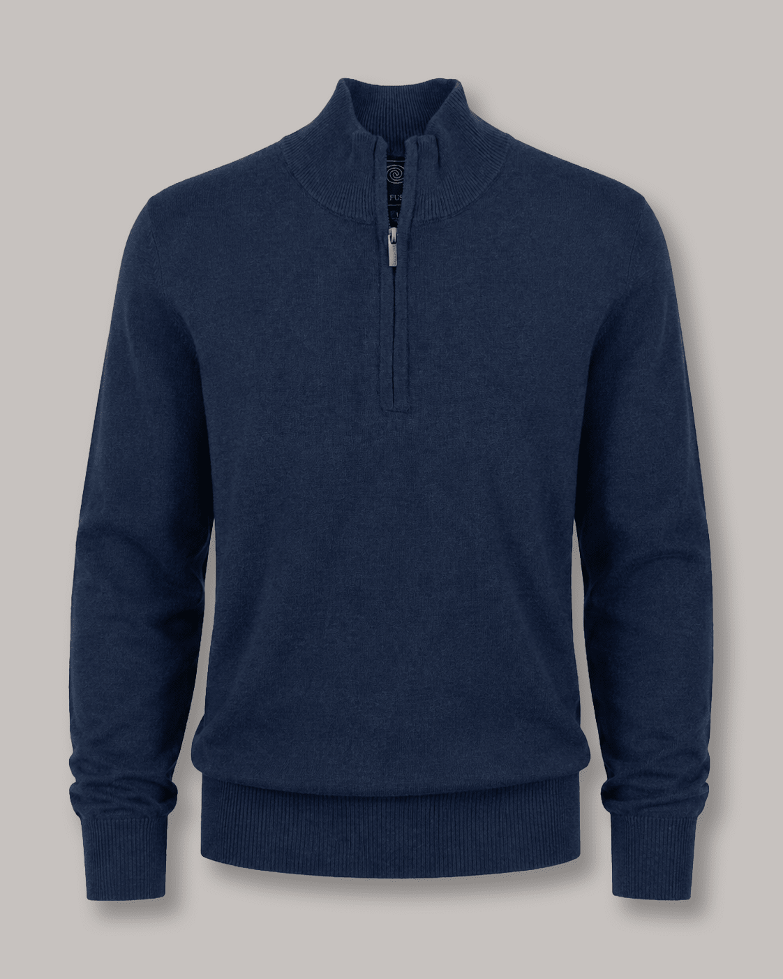 Cotton-Blend Quarter-Zip Sweater - F/X Fusion - Quarter-Zip Sweater - #color_Cobalt