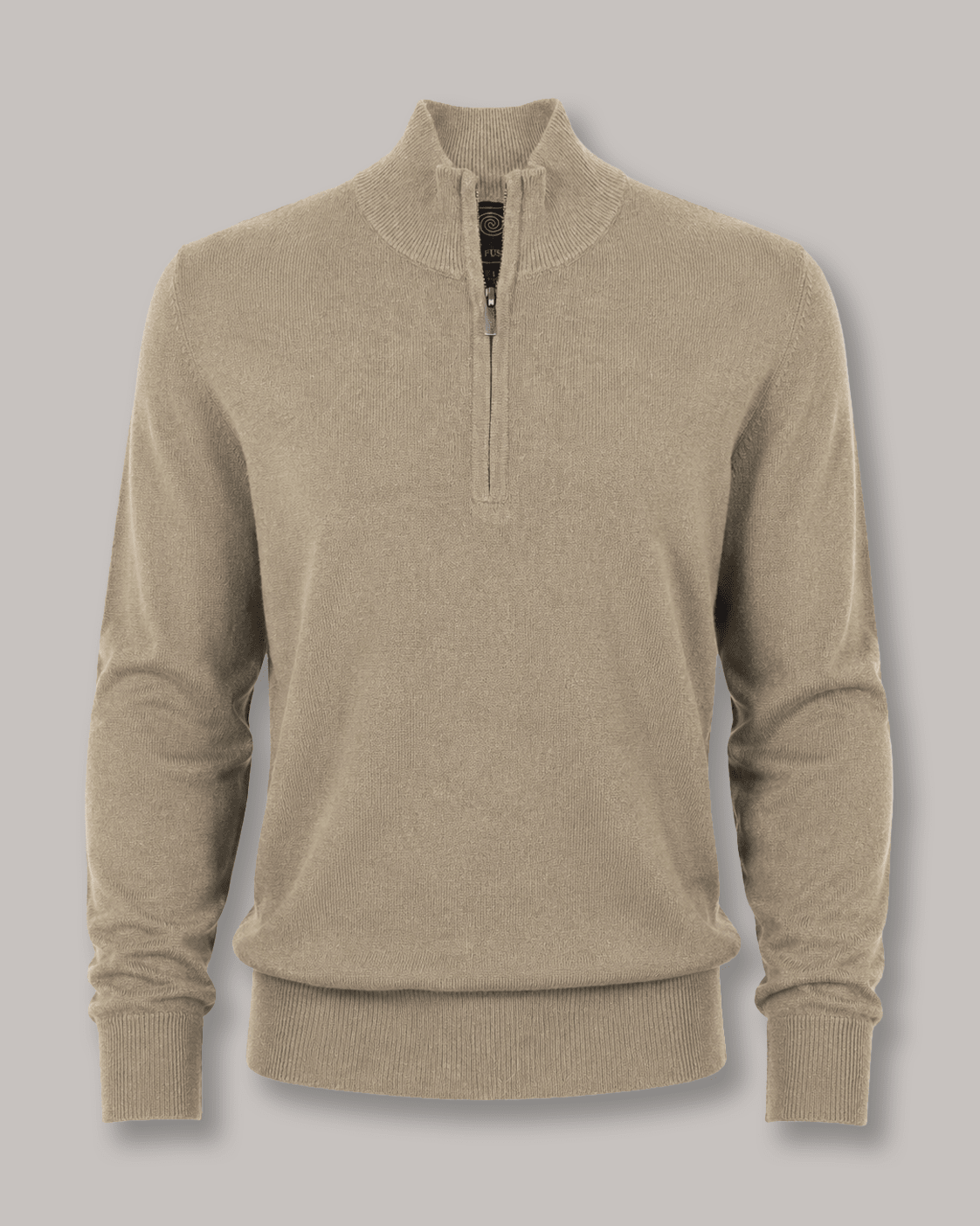 Cotton-Blend Quarter-Zip Sweater - F/X Fusion - Quarter-Zip Sweater - #color_Oatmeal Heather