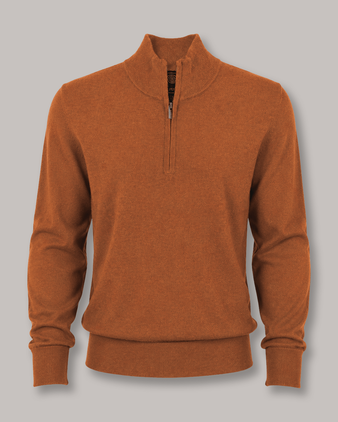 Cotton-Blend Quarter-Zip Sweater - F/X Fusion - Quarter-Zip Sweater - #color_Scotch Heather