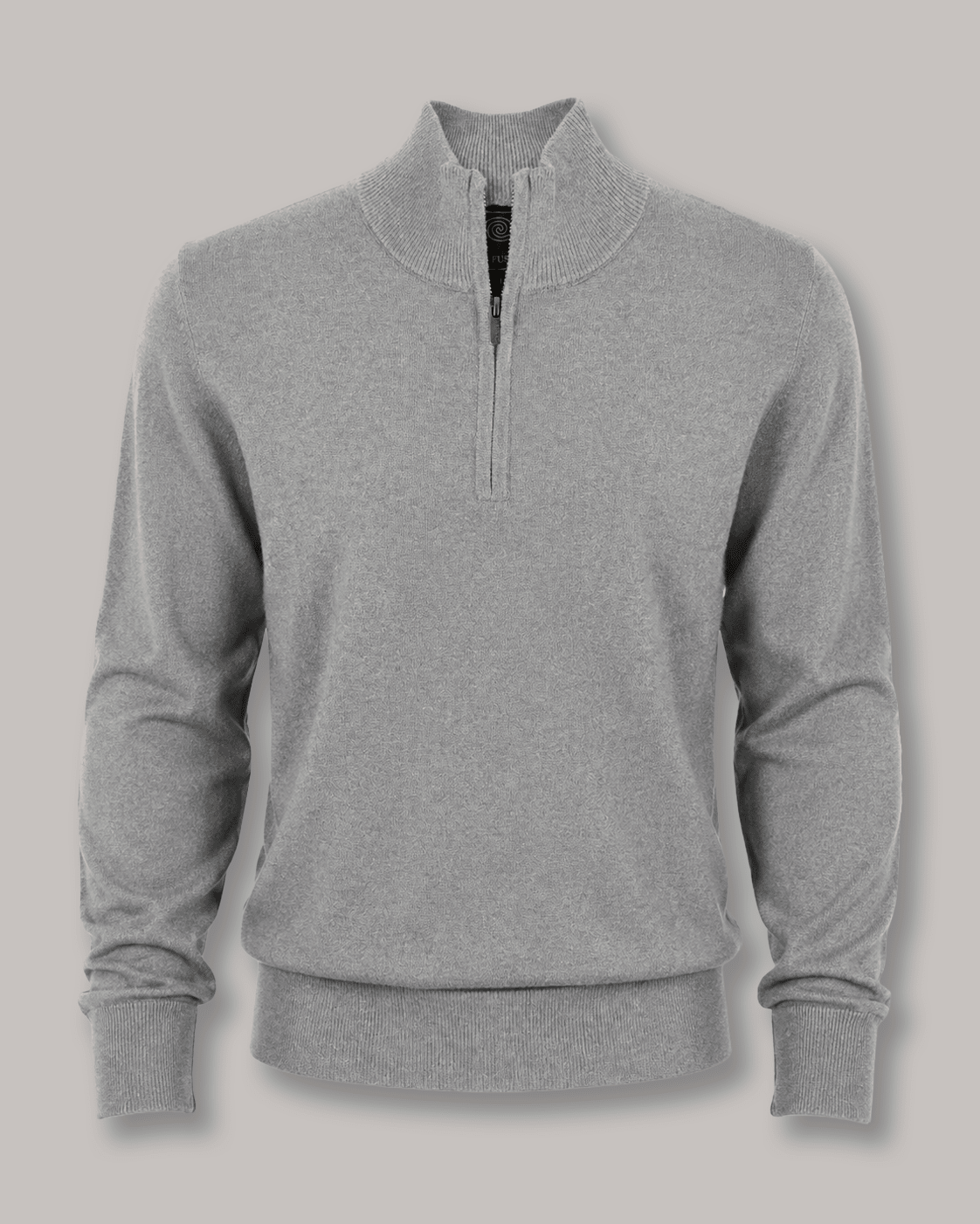 Cotton-Blend Quarter-Zip Sweater - F/X Fusion - Quarter-Zip Sweater - #color_Silver Heather
