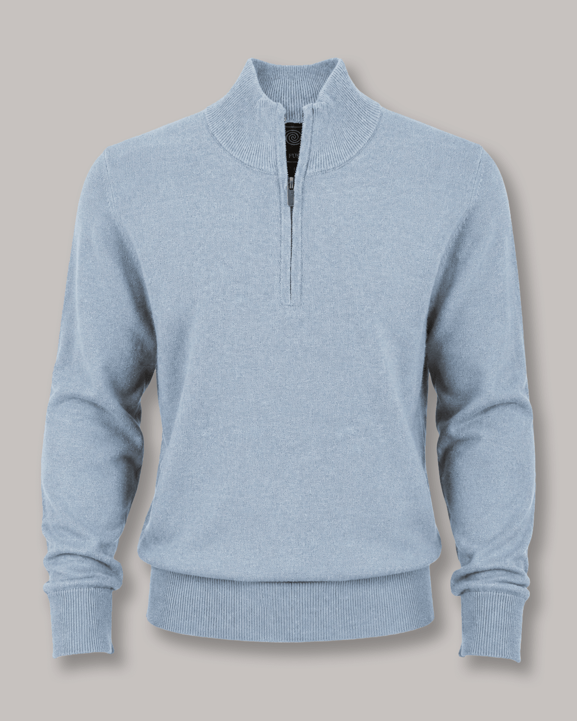 Cotton-Blend Quarter-Zip Sweater - F/X Fusion - Quarter-Zip Sweater - #color_Slate Heather
