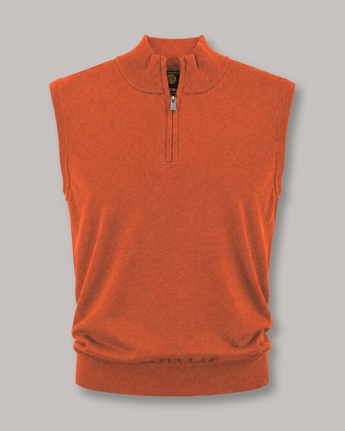 Cotton-Blend Quarter-Zip Vest - F/X Fusion - Quarter-Zip Vest - #color_Burnt Orange
