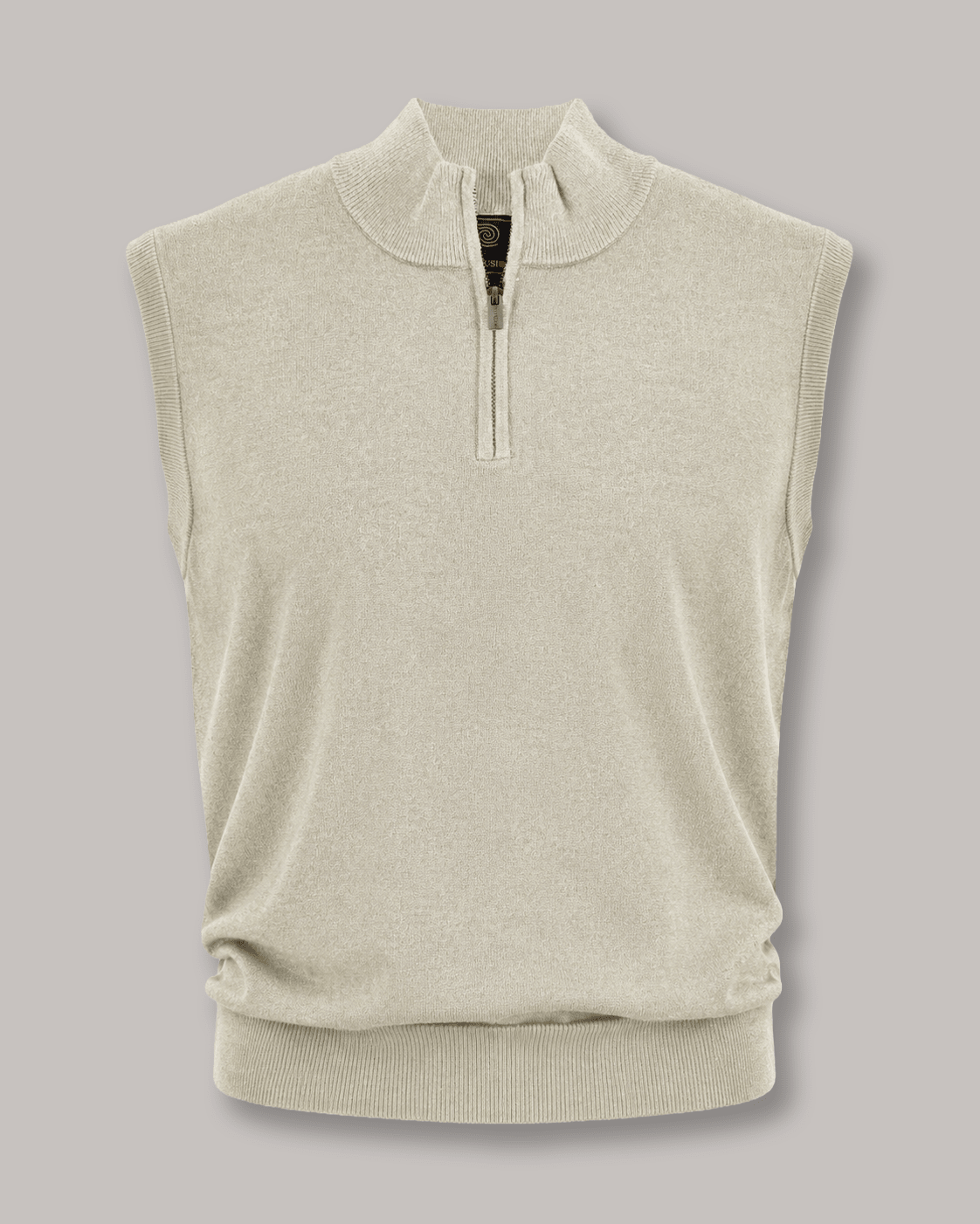 Cotton-Blend Quarter-Zip Vest - F/X Fusion - Quarter-Zip Vest - #color_Platinum