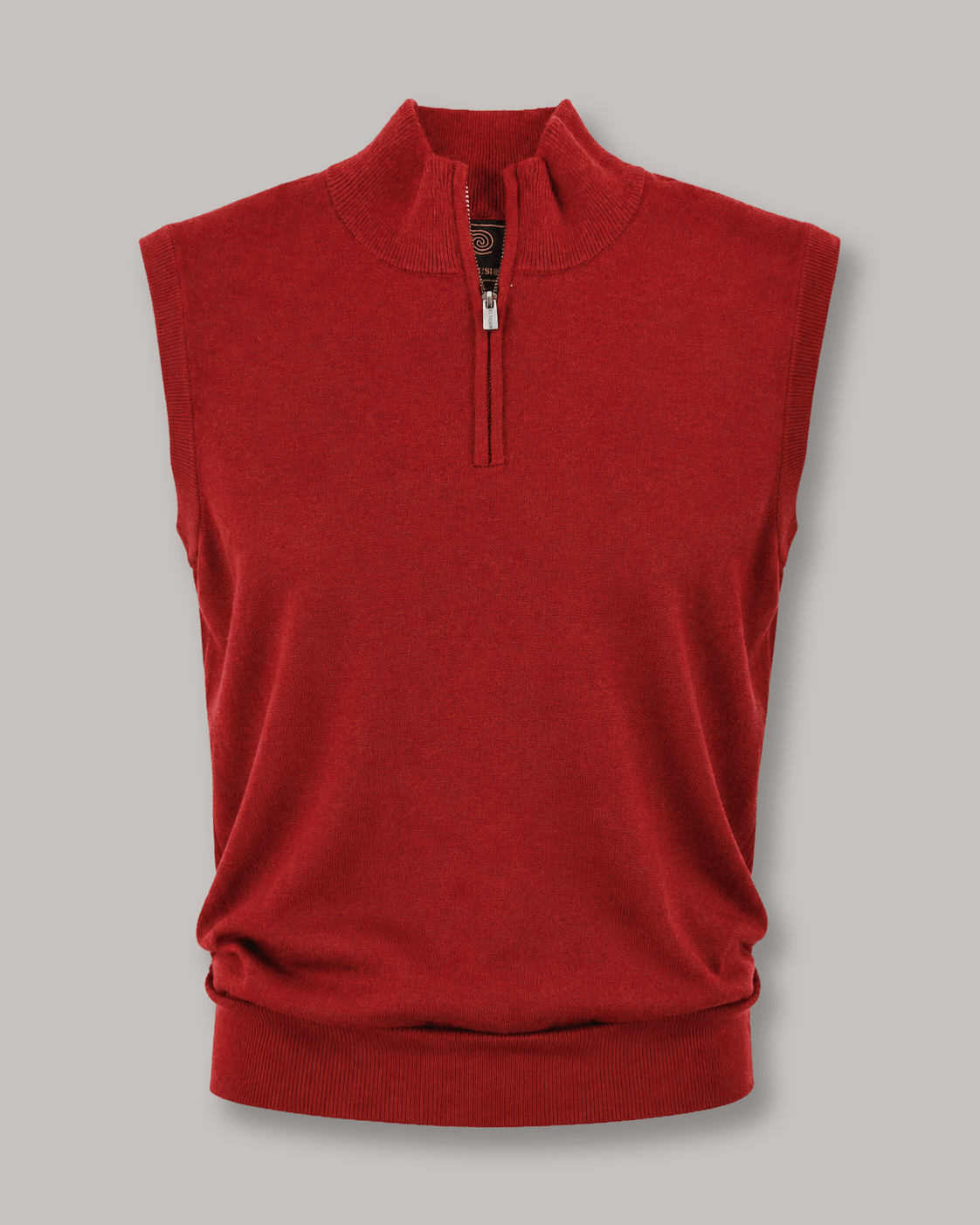 Cotton-Blend Quarter-Zip Vest - F/X Fusion - Quarter-Zip Vest - #color_Red Heather