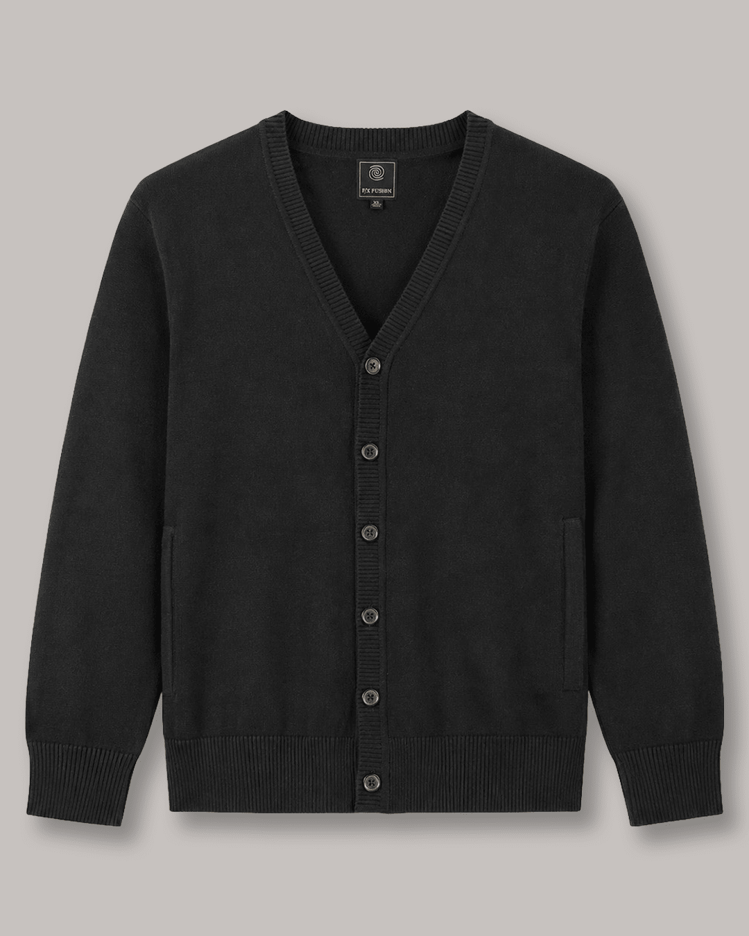Jersey Button Cardigan Sweater - F/X Fusion - Cardigan Sweater - #color_Black