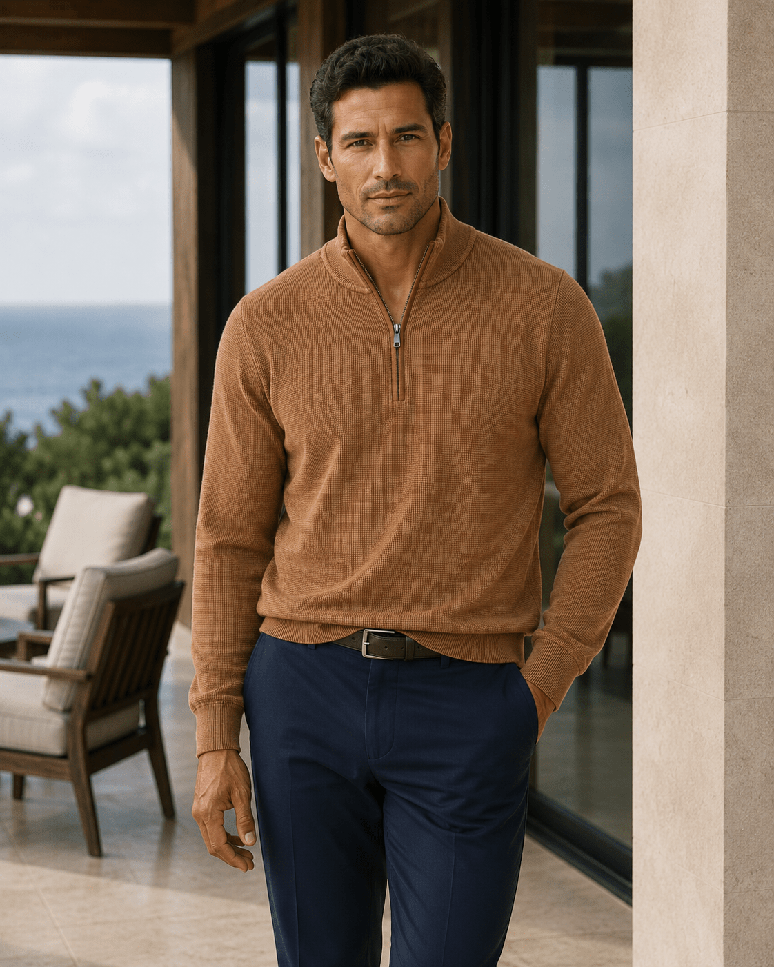 Thermal Quarter-Zip Sweater - F/X Fusion - Quarter-Zip Sweater - #color_Acorn