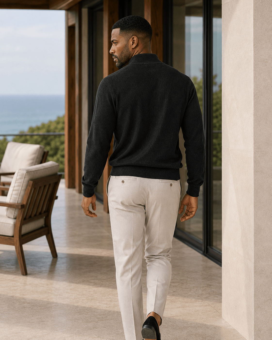 Thermal Quarter-Zip Sweater - F/X Fusion - Quarter-Zip Sweater - #color_Black