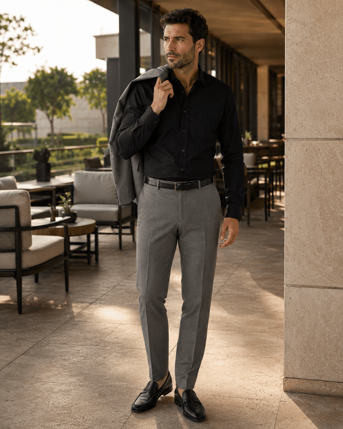 Underbutton Dress Shirt - F/X Fusion - Underbutton Dress shirt - #color_Black