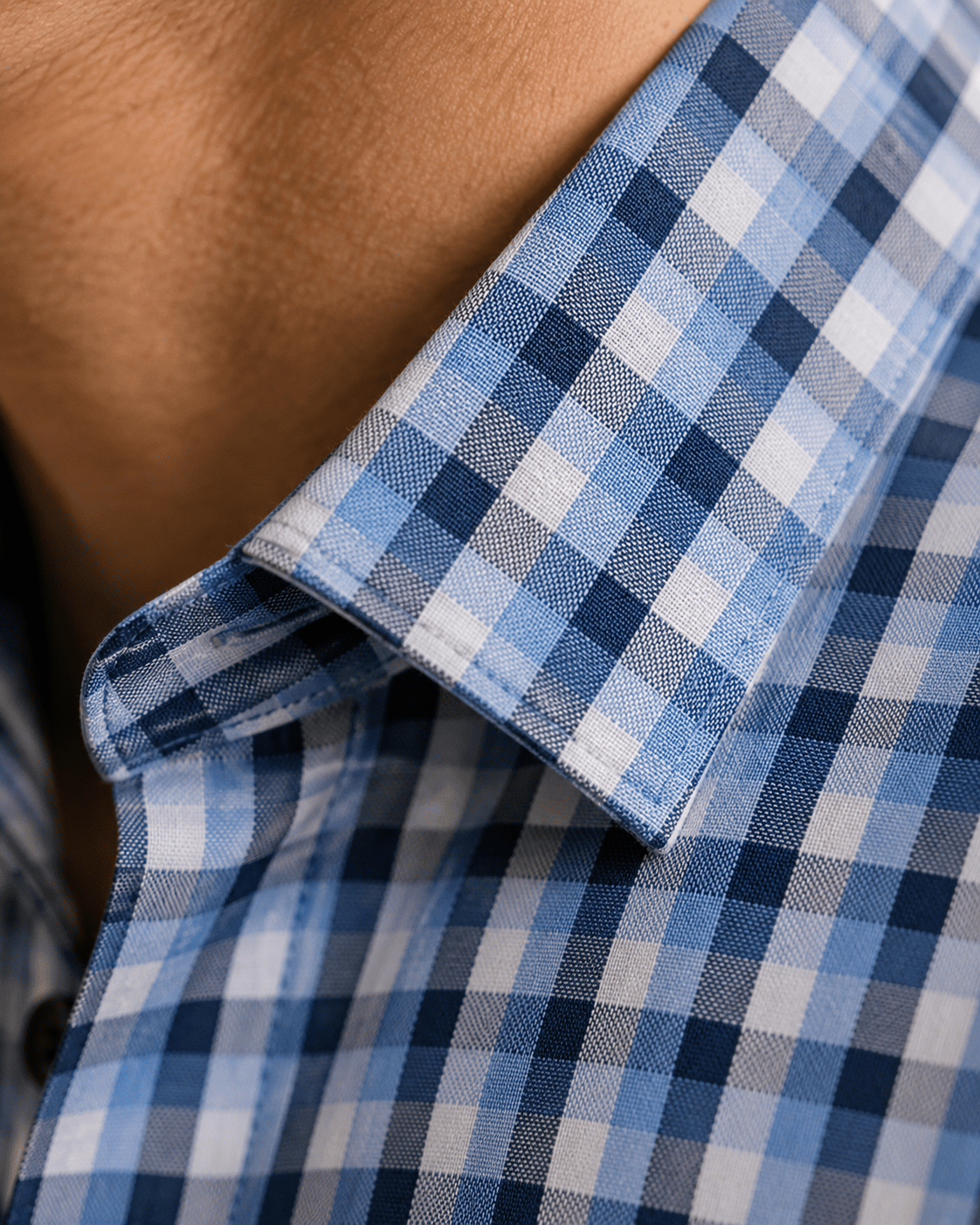 Check Underbutton Dress Shirt - F/X Fusion - Underbutton Dress shirt - #color_Blue
