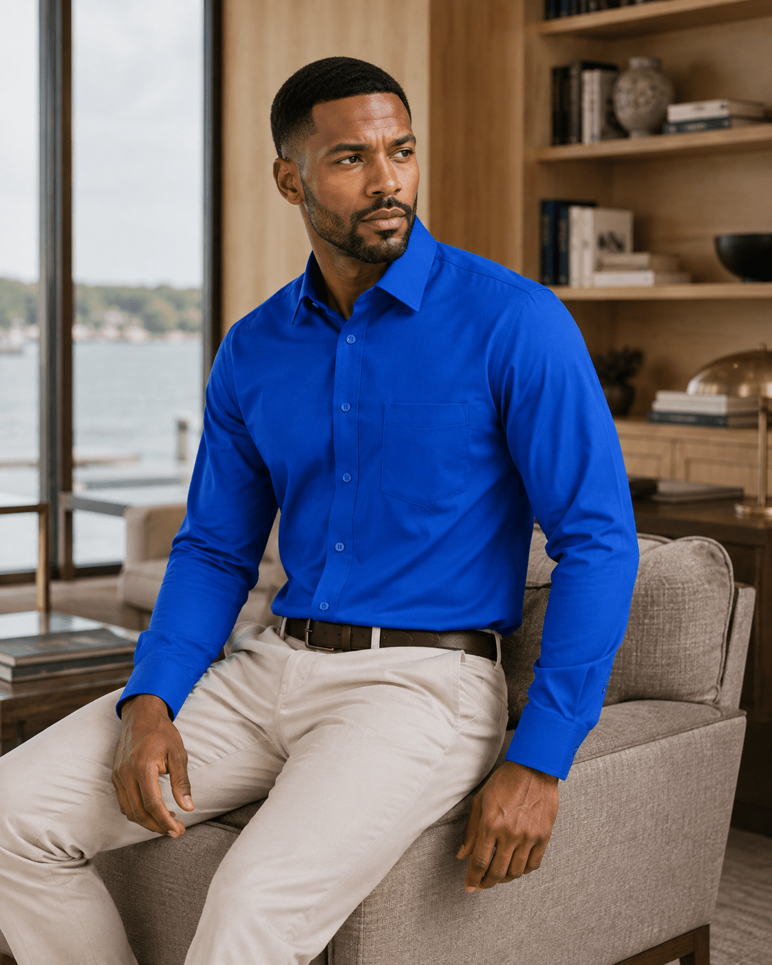 Performance Stretch Underbutton Dress Shirt - F/X Fusion - Underbutton Dress shirt - #color_Blue