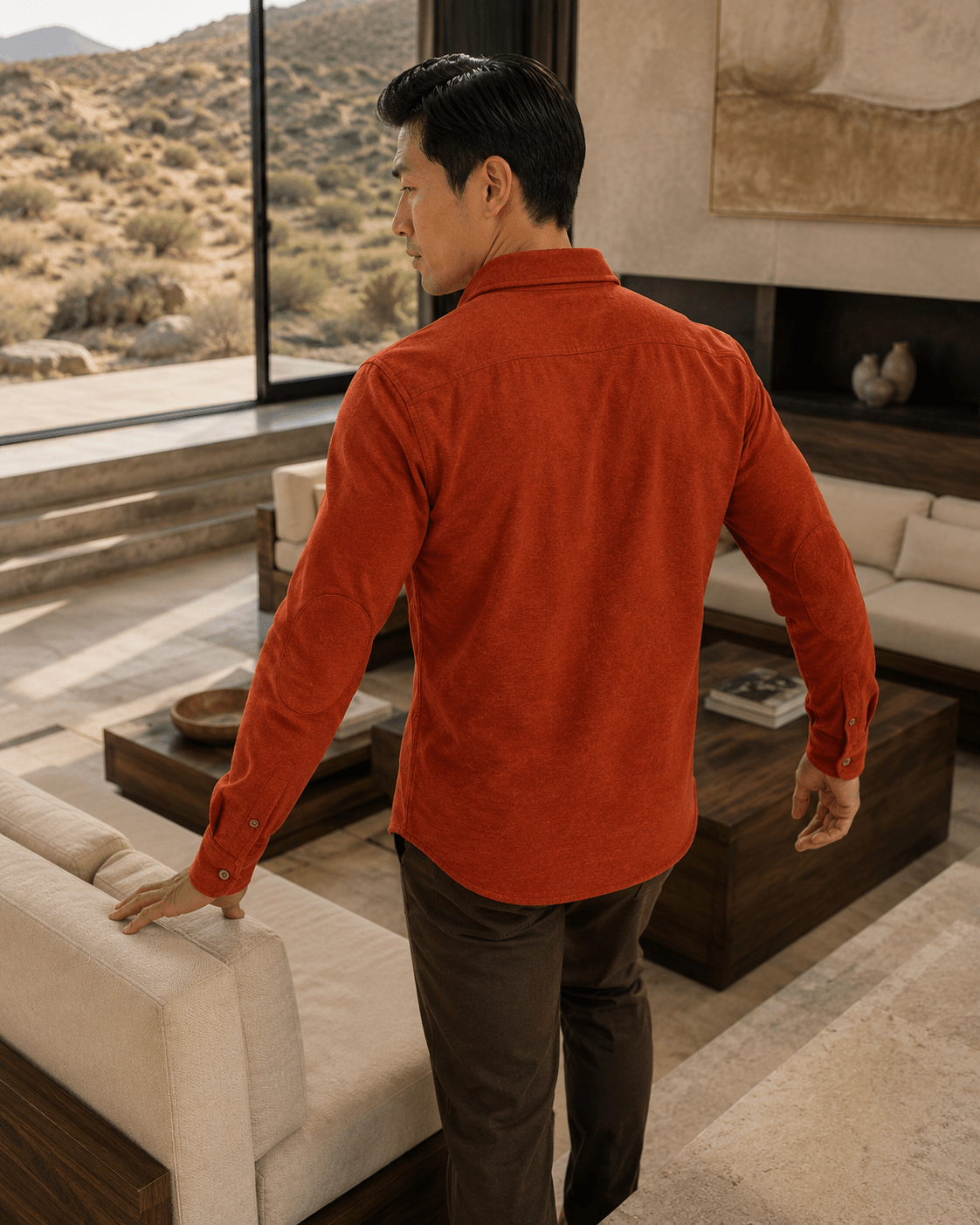 Cashmere Soft Touch Shirt - F/X Fusion - Button-Up Overshirt - #color_Burnt