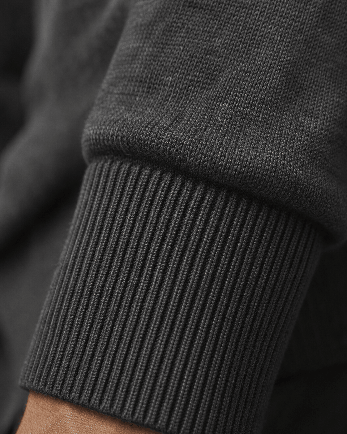 Cotton-Blend Quarter-Zip Sweater - F/X Fusion - Quarter-Zip Sweater - #color_Charcoal Heather