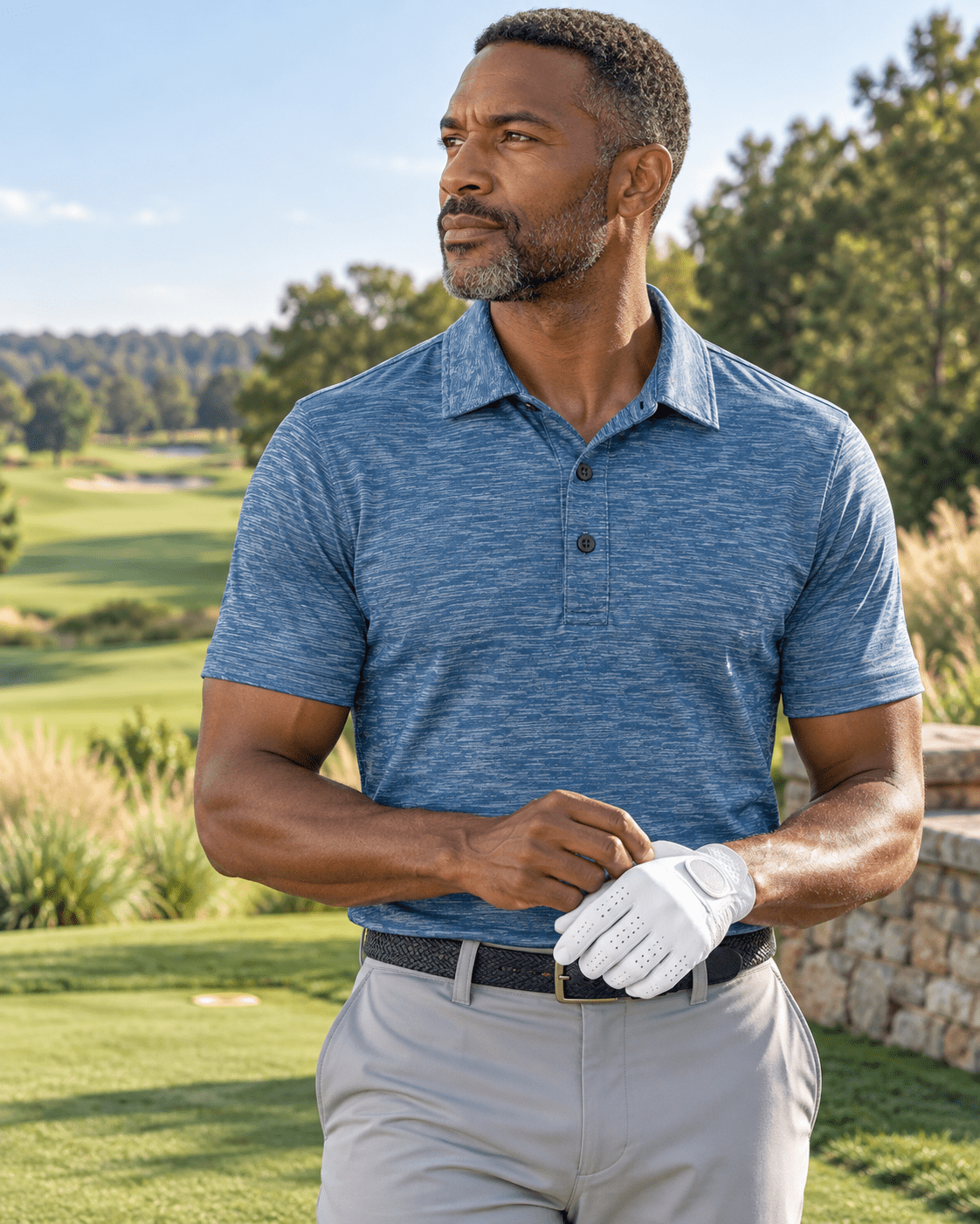 Space Dye Performance Golf Polo - F/X Fusion - Golf Polo - #color_Blue