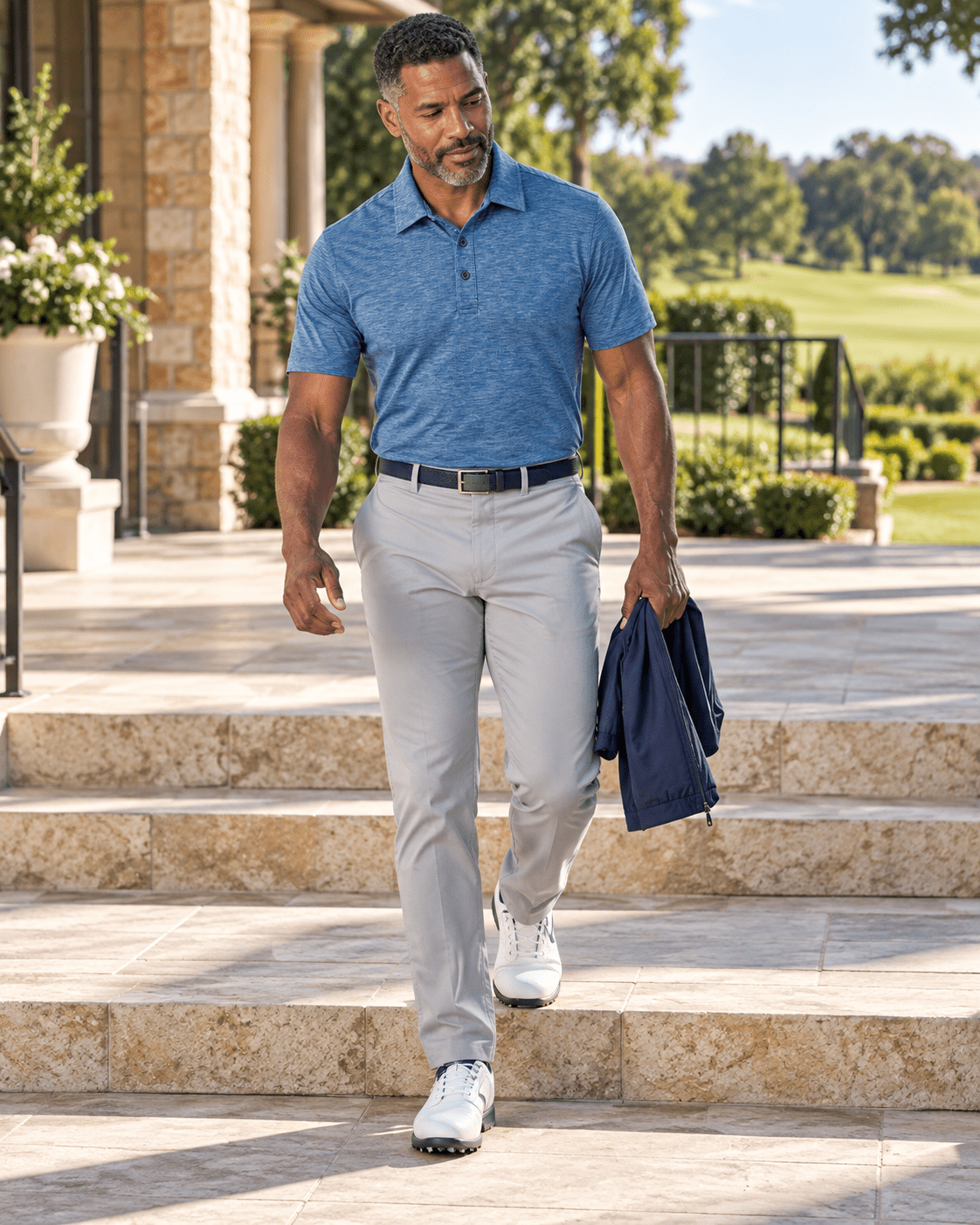 Space Dye Performance Golf Polo - F/X Fusion - Golf Polo - #color_Blue