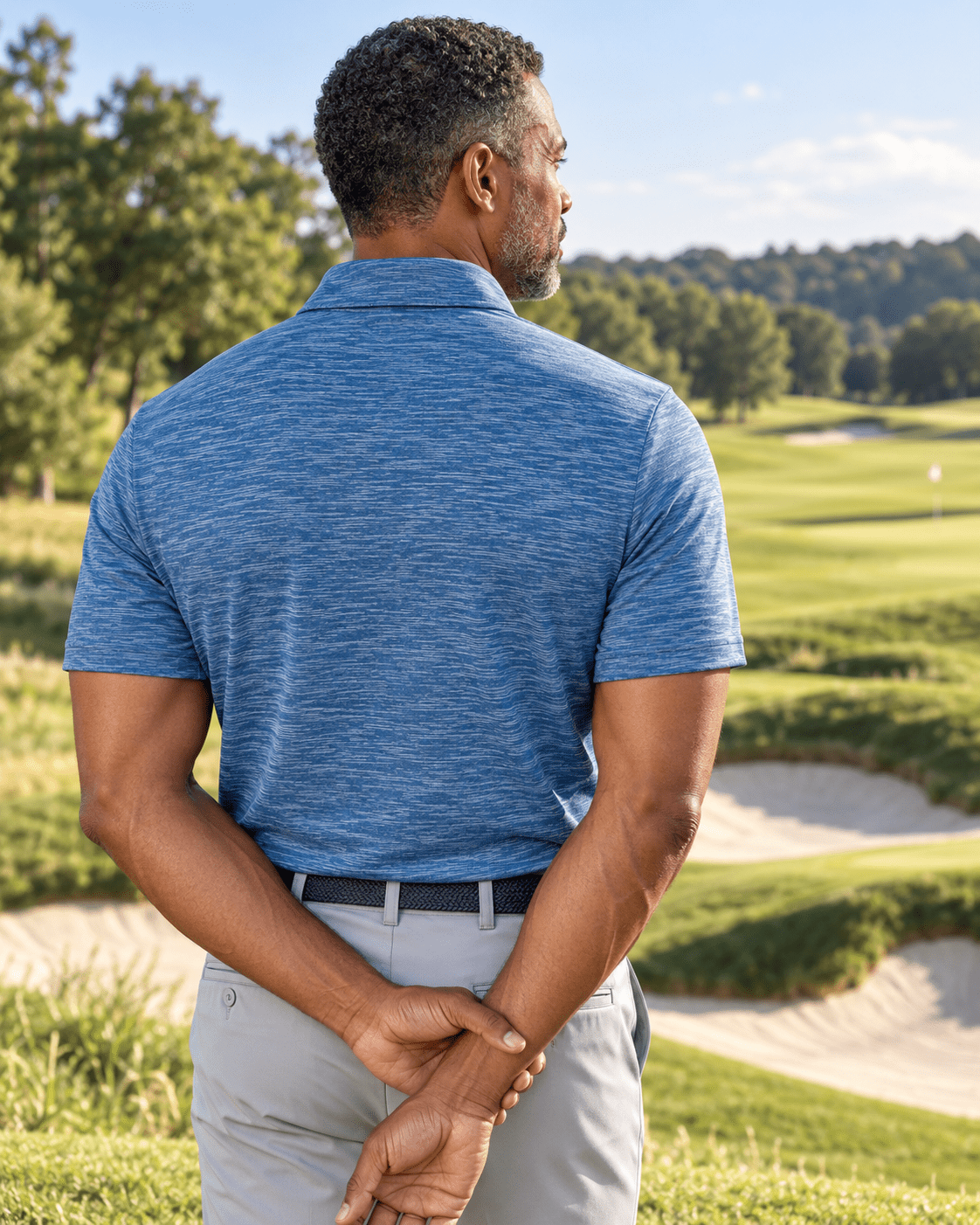 Space Dye Performance Golf Polo - F/X Fusion - Golf Polo - #color_Blue
