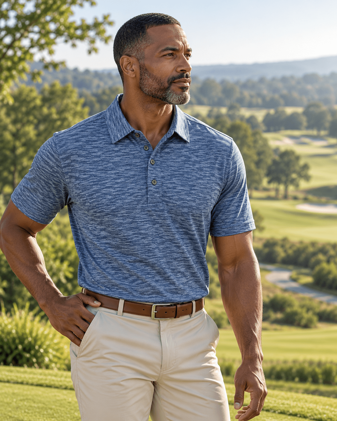 Space Dye Performance Golf Polo - F/X Fusion - Golf Polo - #color_Navy