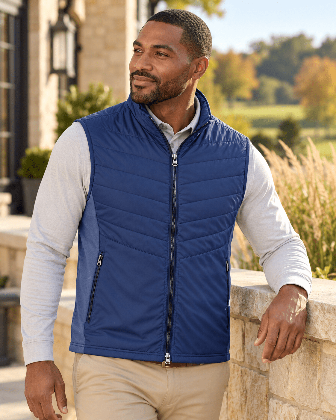 Full-Zip Performance Golf Vest - F/X Fusion - Golf Vest - #color_Navy