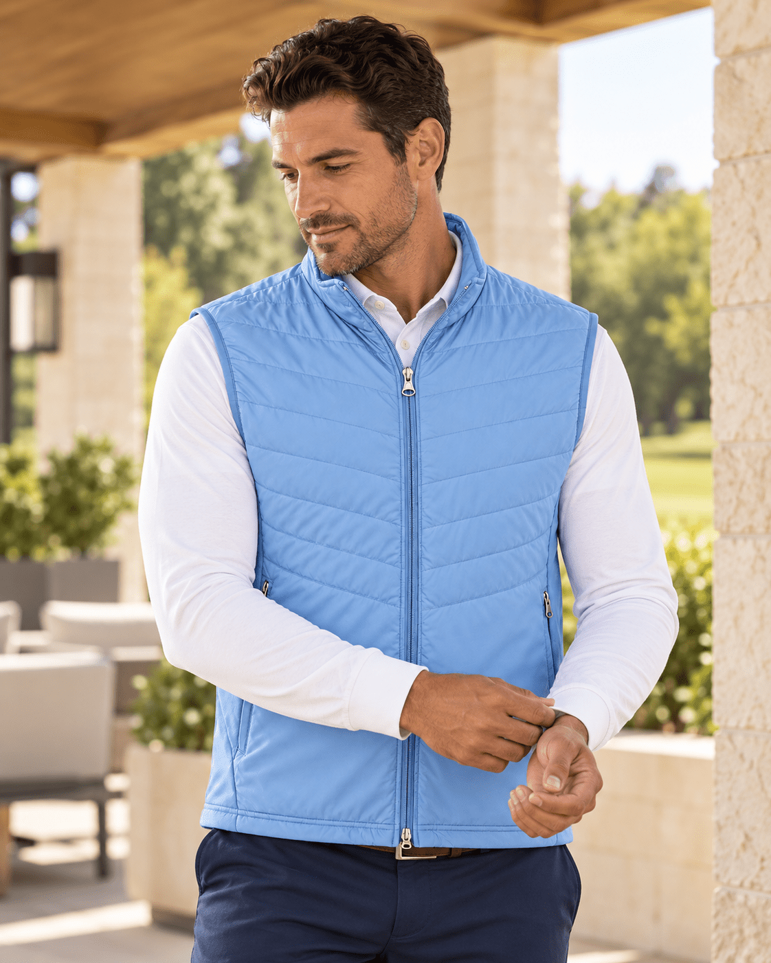 Full-Zip Performance Golf Vest - F/X Fusion - Golf Vest - #color_Powder