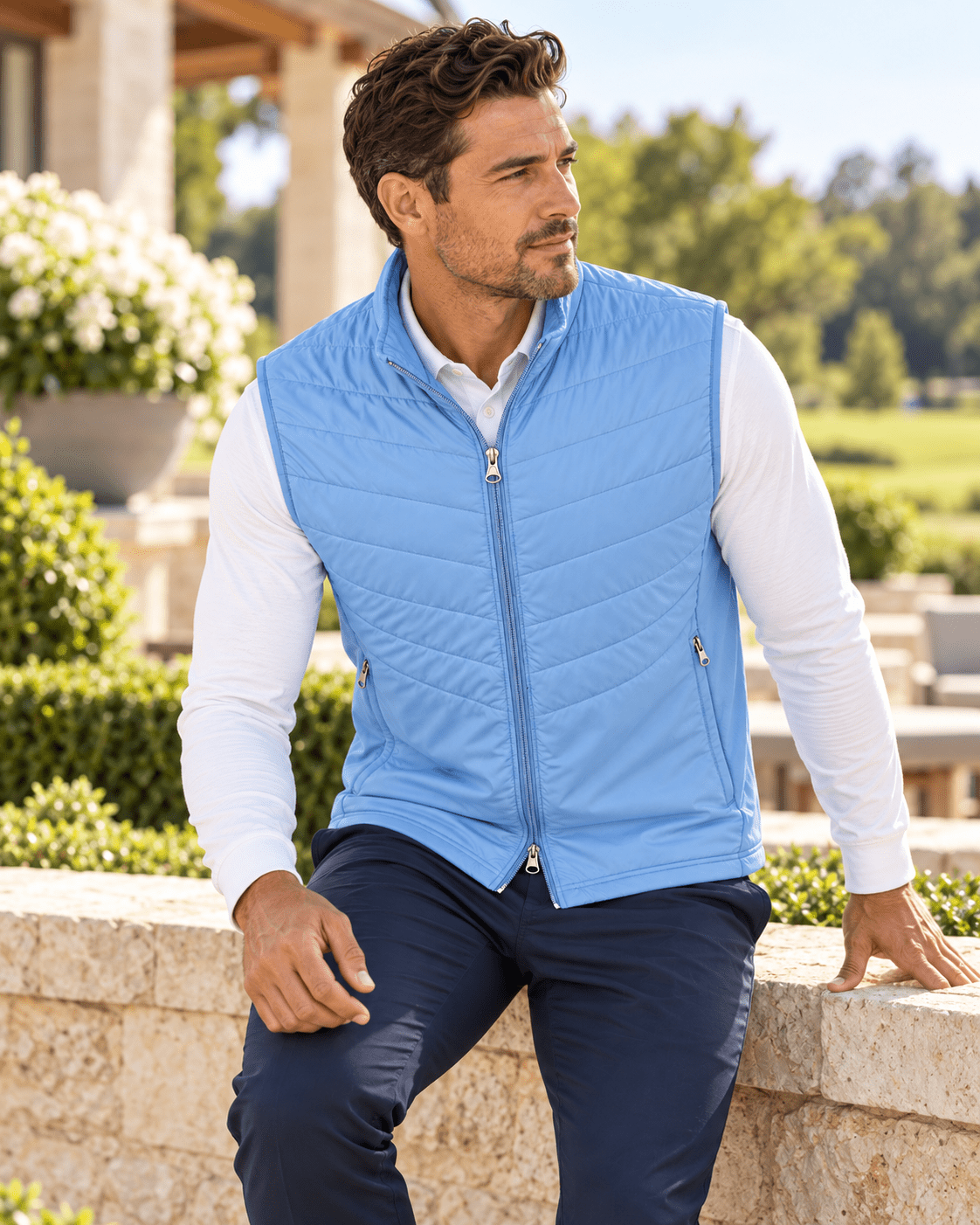 Full-Zip Performance Golf Vest - F/X Fusion - Golf Vest - #color_Powder