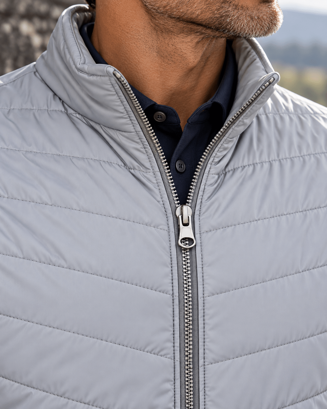 Full-Zip Performance Golf Vest - F/X Fusion - Golf Vest - #color_Silver