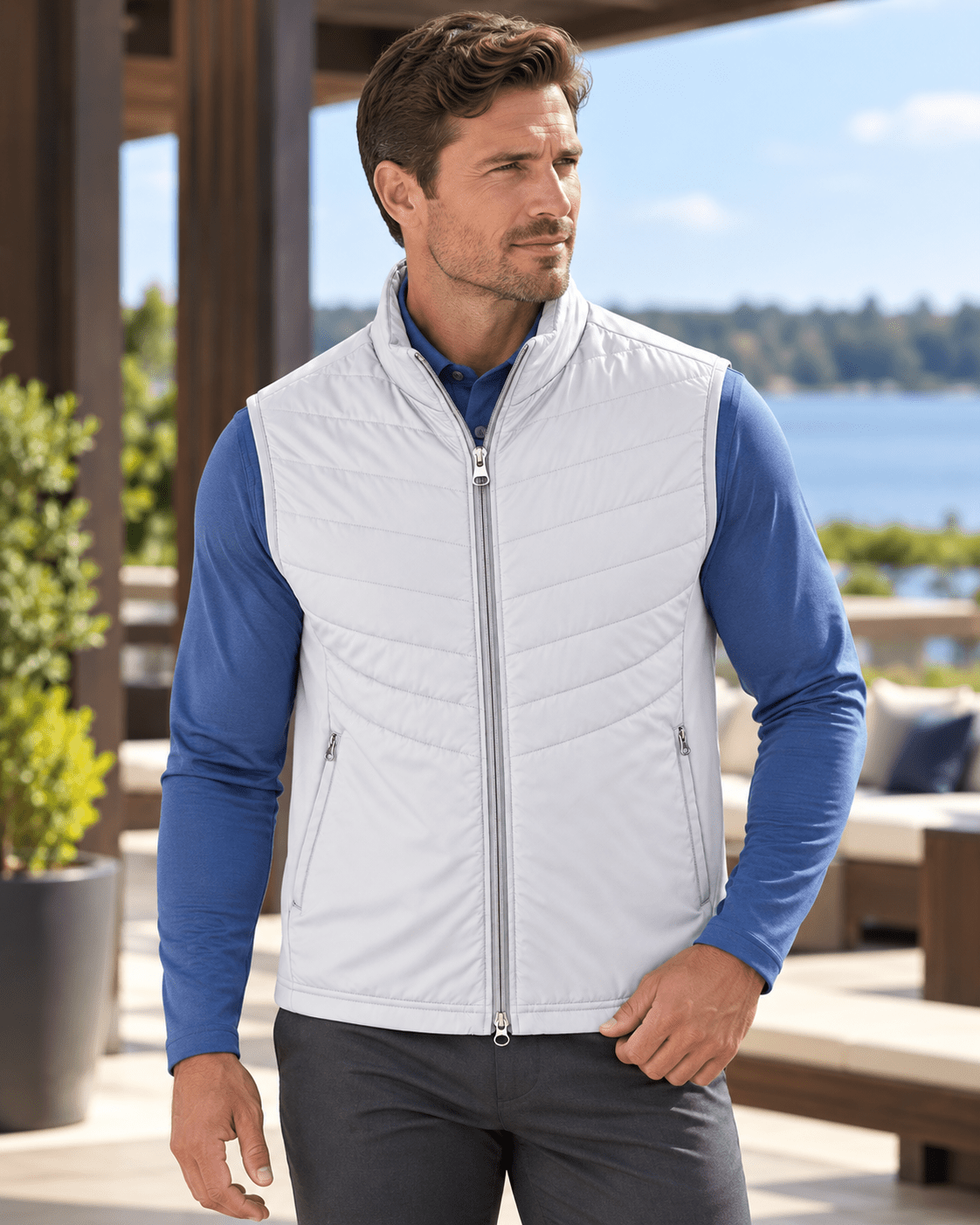 Full-Zip Performance Golf Vest - F/X Fusion - Golf Vest - #color_White
