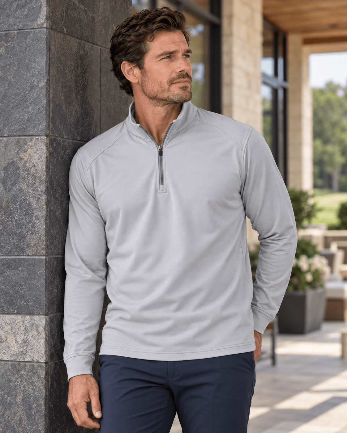 Microdot Performance Quarter-Zip - F/X Fusion - Golf Quarter-Zip - #color_Grey
