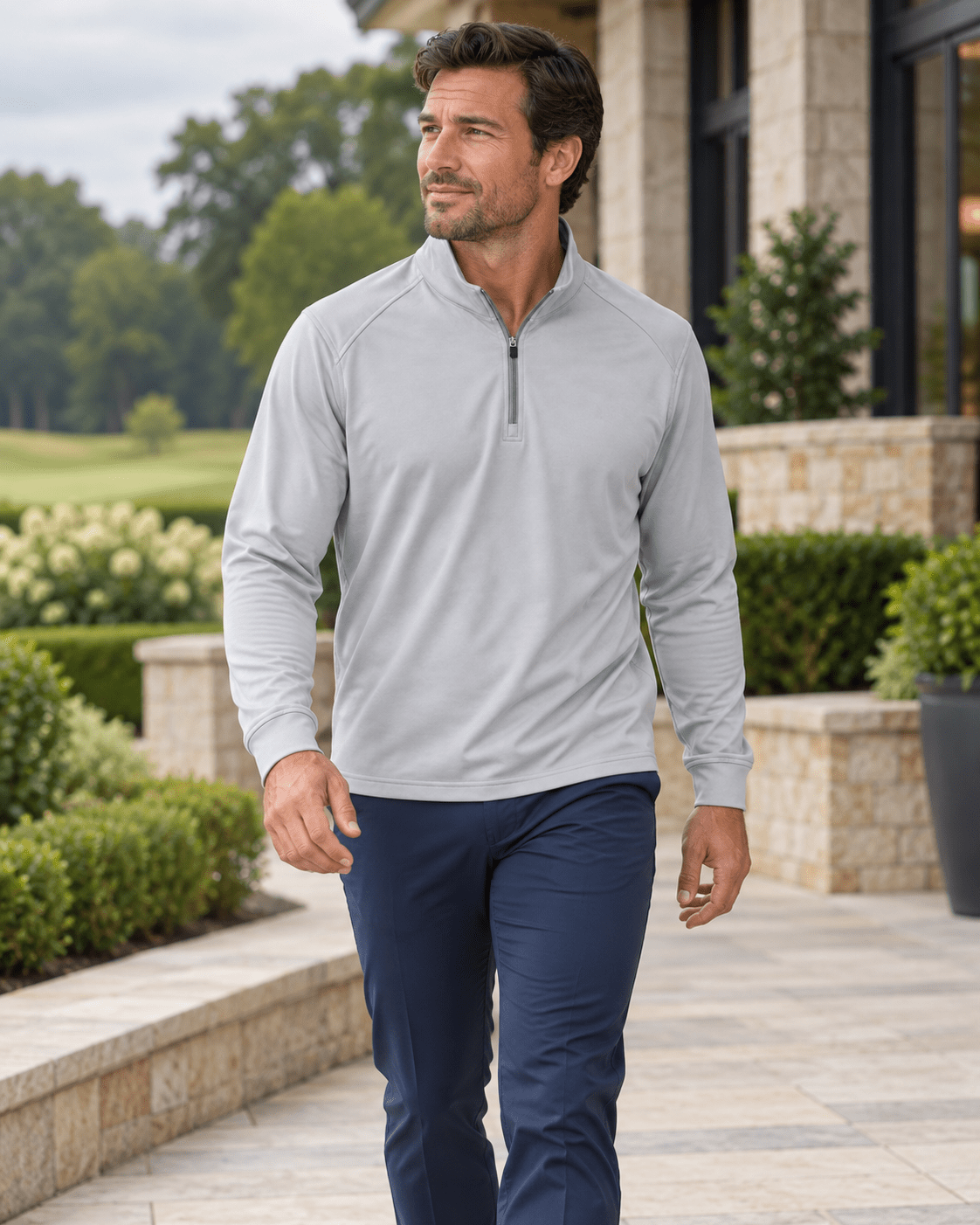 Microdot Performance Quarter-Zip - F/X Fusion - Golf Quarter-Zip - #color_Grey