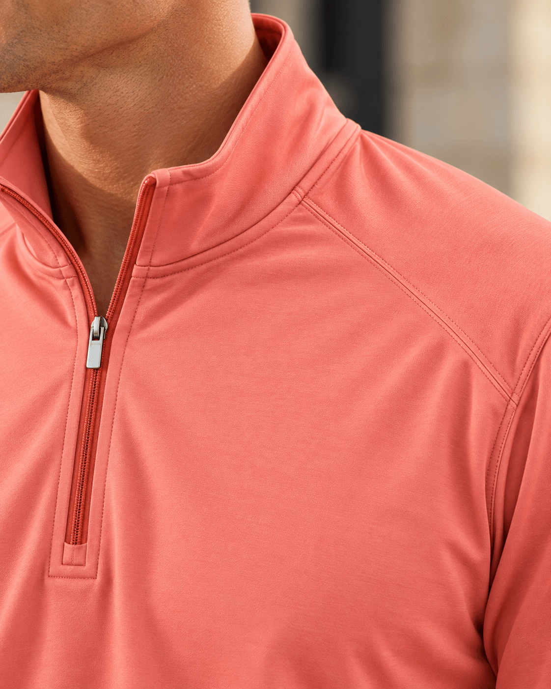 Microdot Performance Quarter-Zip - F/X Fusion - Golf Quarter-Zip - #color_Coral
