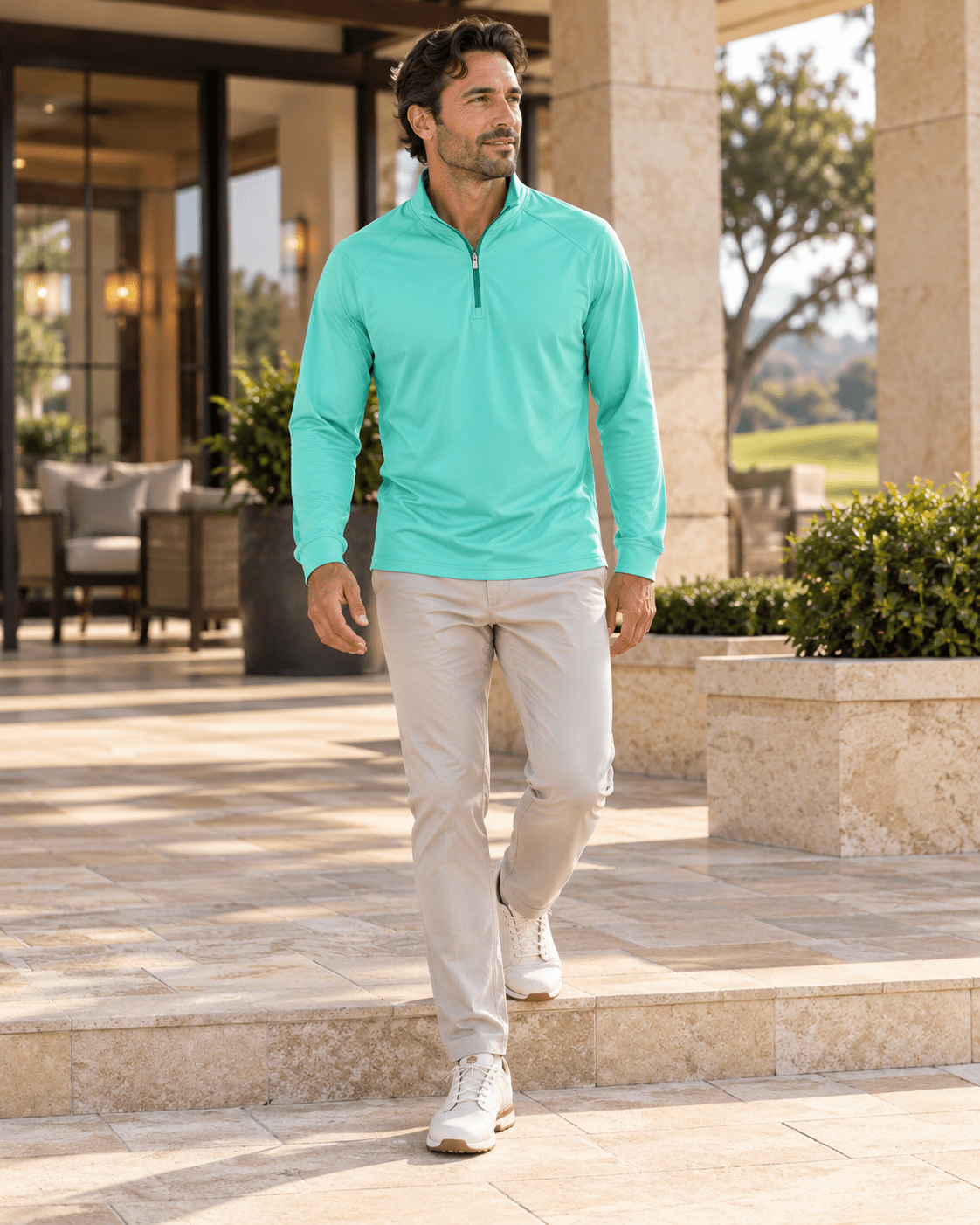 Microdot Performance Quarter-Zip - F/X Fusion - Golf Quarter-Zip - #color_Mint