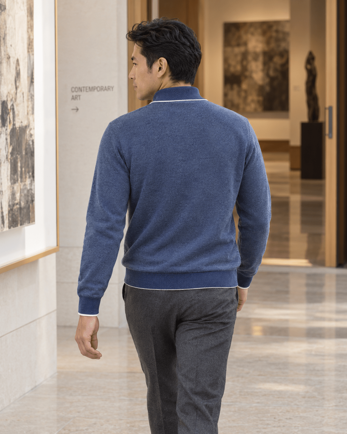 Birdseye Quarter-Zip Sweater - F/X Fusion - Quarter-Zip Sweater - #color_Cobalt