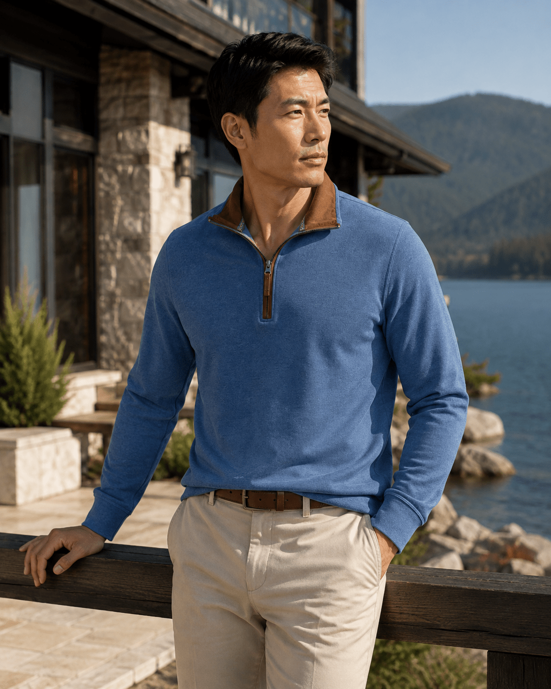 Cashmere Soft Touch Quarter-Zip Sweater - F/X Fusion - Quarter-Zip Sweater - #color_Deep Lake