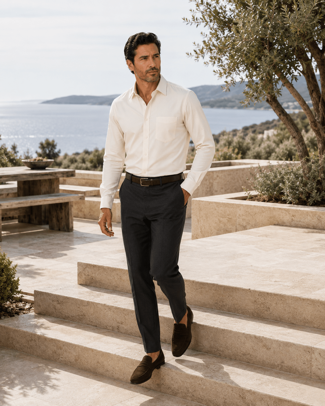 Performance Stretch Underbutton Dress Shirt - F/X Fusion - Underbutton Dress shirt - #color_Eggshell