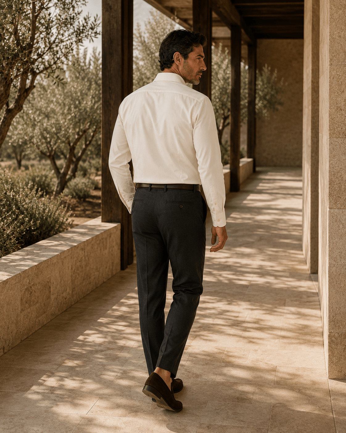 Performance Stretch Underbutton Dress Shirt - F/X Fusion - Underbutton Dress shirt - #color_Eggshell
