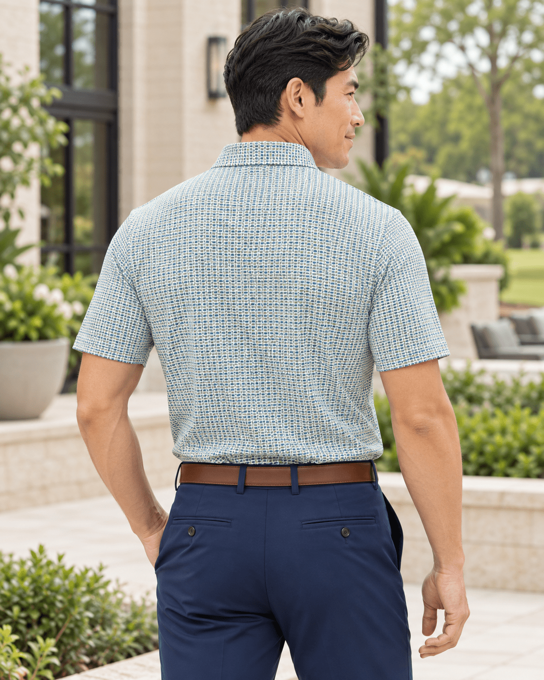 Heather Geo Performance Golf Polo - F/X Fusion - Golf Polo - #color_Olive