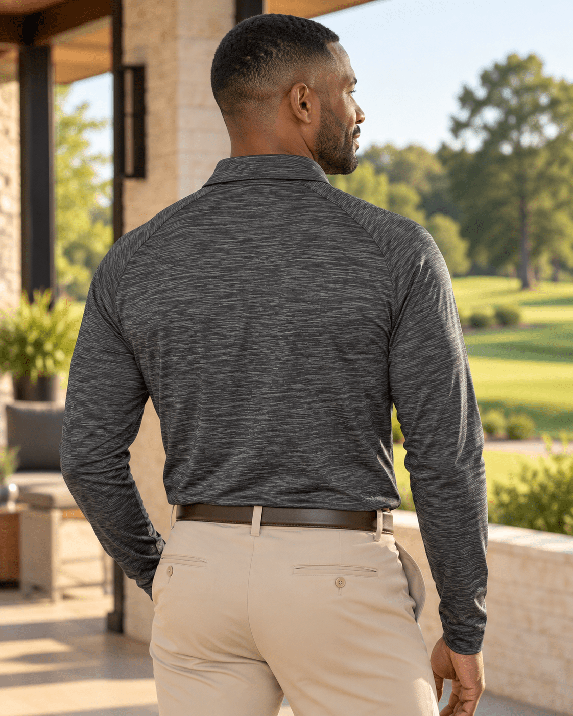 Space Dye Performance Golf Quarter-Zip - F/X Fusion - Golf Quarter-Zip - #color_Charcoal