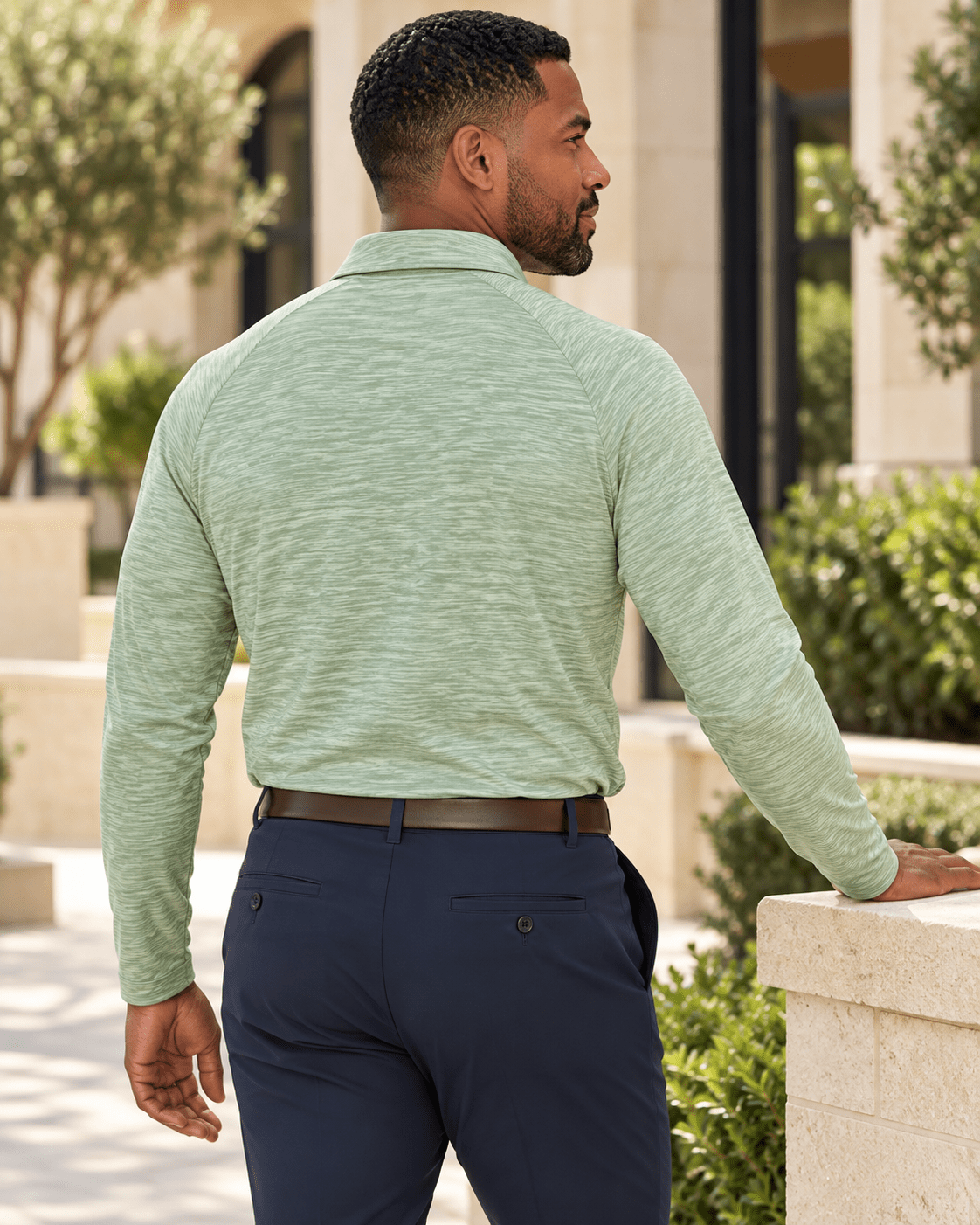 Space Dye Performance Golf Quarter-Zip - F/X Fusion - Golf Quarter-Zip - #color_Green