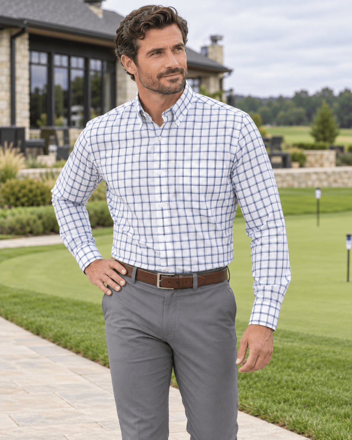 Dorchester Performance Button-Down - F/X Fusion - Golf Button-Down - #color_White