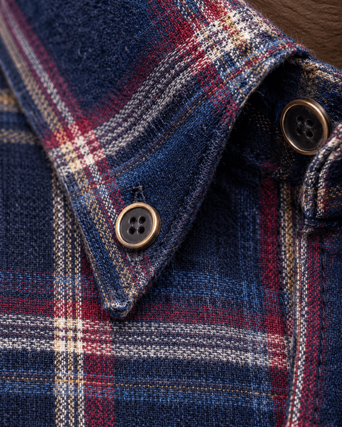 Cotton-Blend Plaid Flannel Button-Down Shirt - F/X Fusion - Button-Down CVC Flannel - #color_Navy